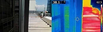 サーモグラフィ：シャネット内部約32〜38℃