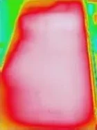 シャネット未設置時の室外機表面サーモグラフィ(41.0℃)